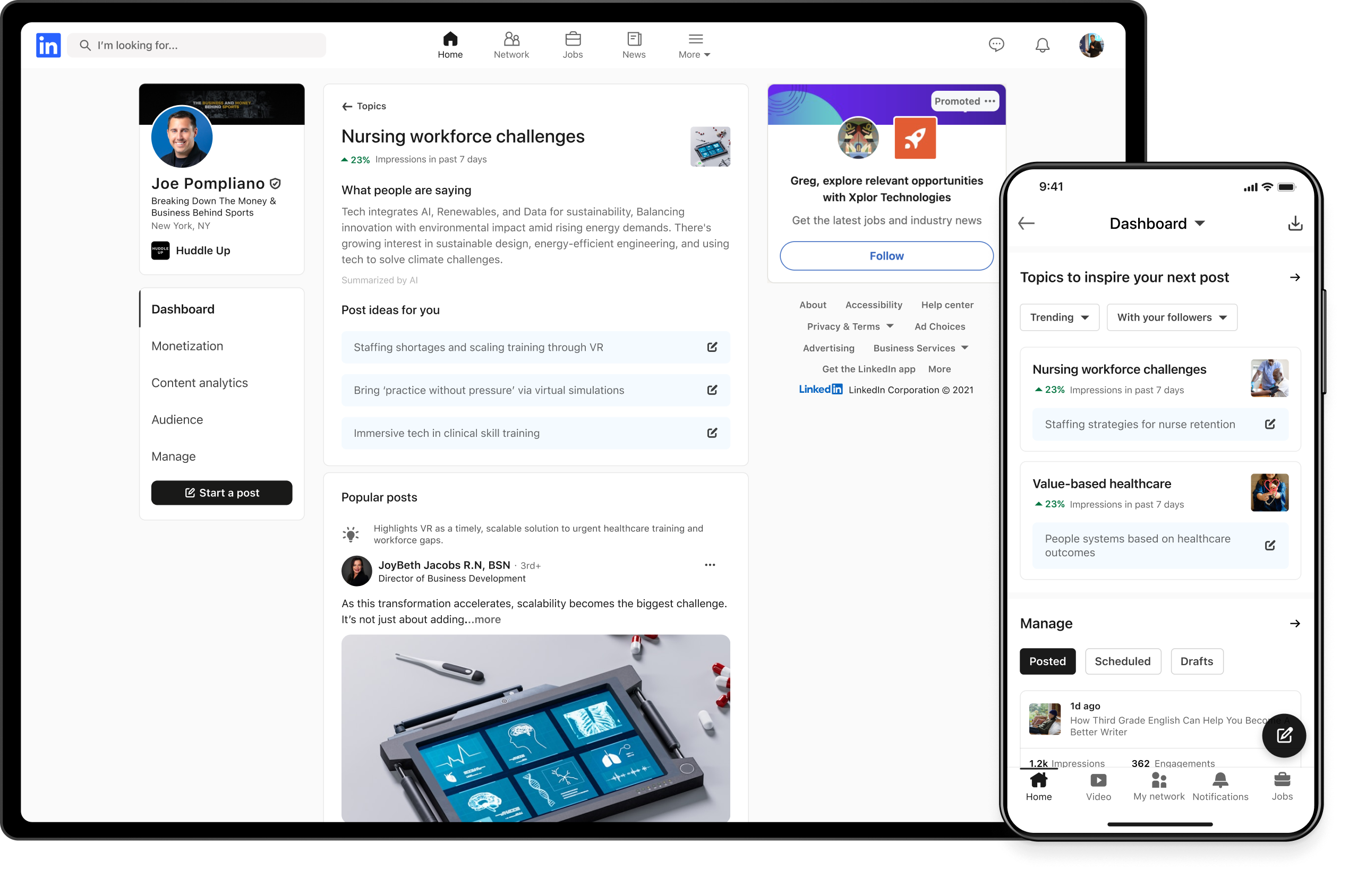 Creator Inspiration — desktop and mobile